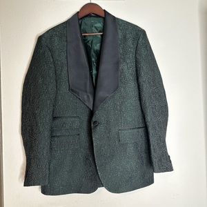 Emerald Green & Black Tuxedo Jacket & Matching Double Breast Vest